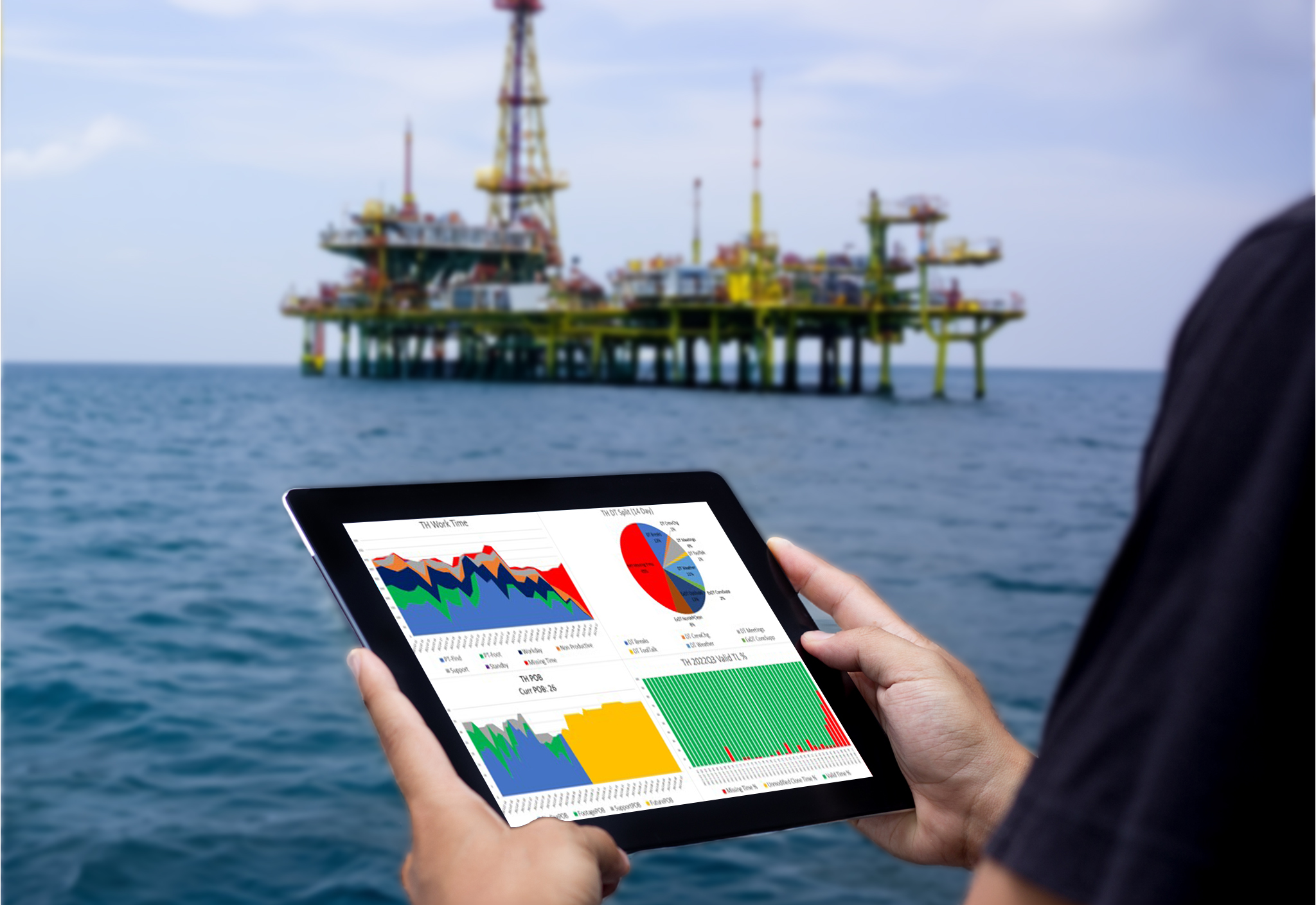 Offshore Manager Data on Tablet