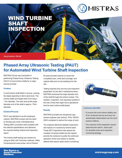 Wind Turbine Shaft Inspection Case Study Flyer