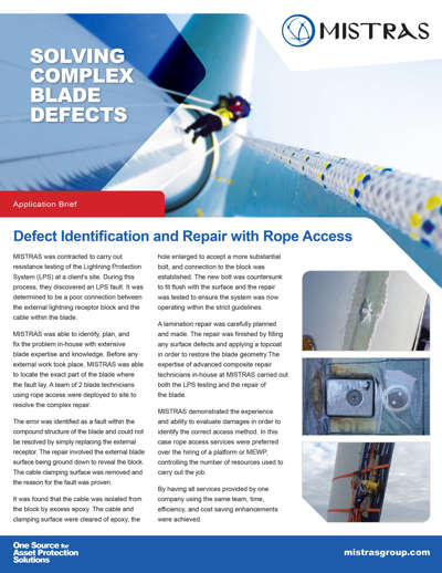 Solving Complex Blade Defects Case Study Flyer