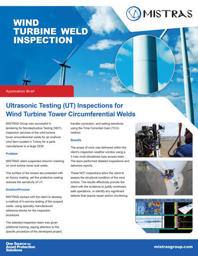 Wind Turbine Weld Inspection Case Study Flyer