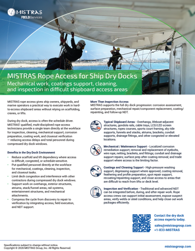 Rope Access for Ship Dry Docks Flyer