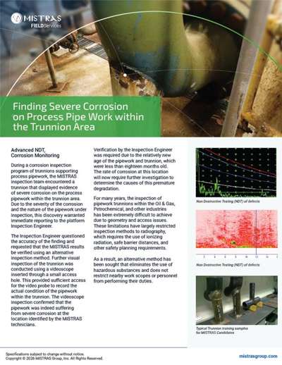 Finding Severe Corrosion on Process Pipe Work within the Trunnion Area