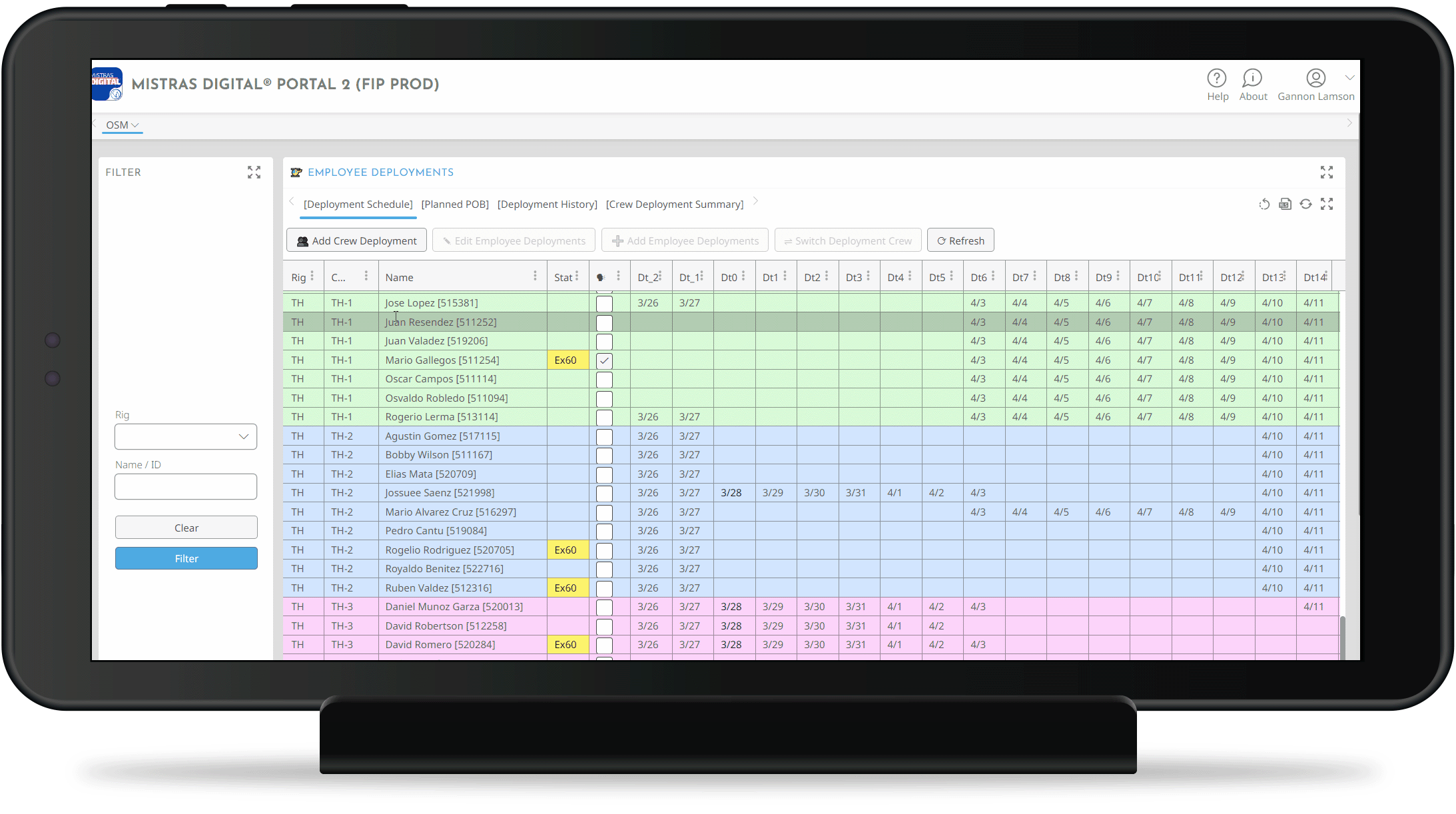 Offshore Manager Functionality